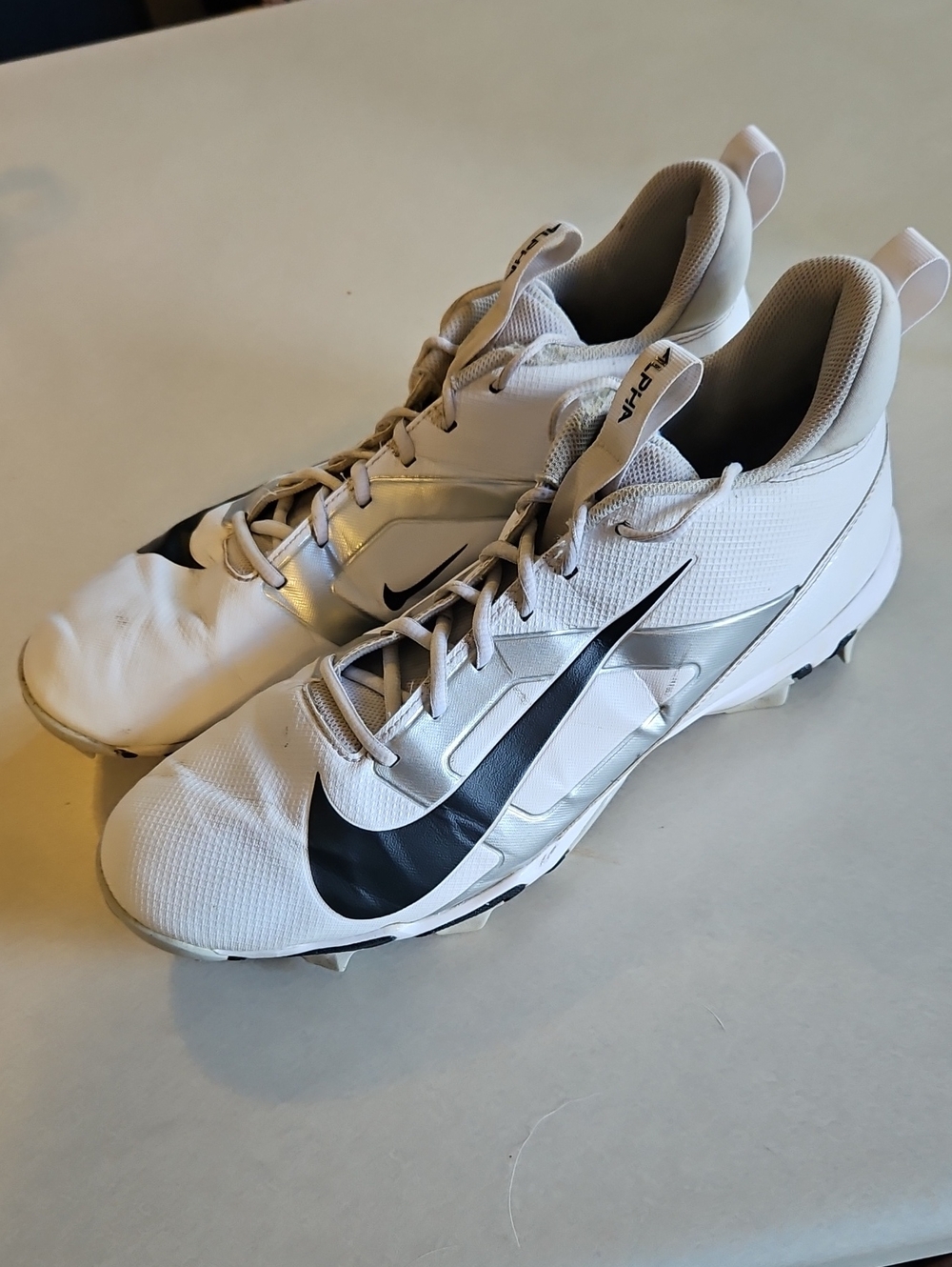 Nike White Alpha Football Cleats